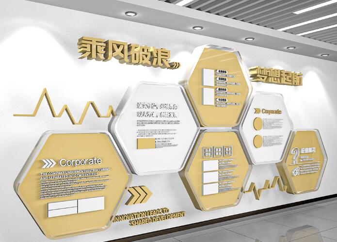 公司文化墻設(shè)計(jì)方案模板(圖2) 企業(yè)文化發(fā)展歷程公司文化墻