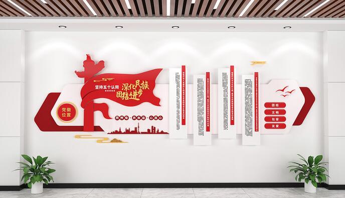 社區(qū)黨建文化墻創(chuàng)意設(shè)計(jì)圖片(圖3) 大氣民族團(tuán)結(jié)五個(gè)統(tǒng)一社區(qū)文化墻