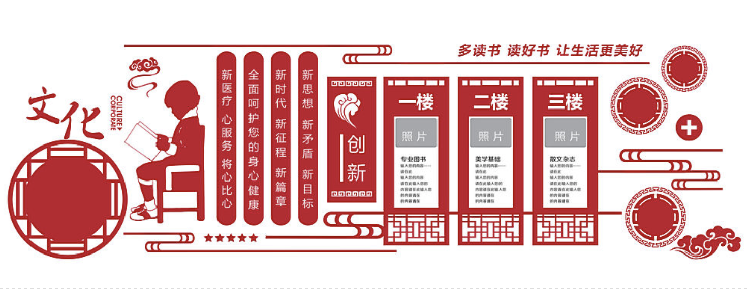 校園文化快樂學習文化墻設(shè)計(圖2) 傳統(tǒng)學校文化墻