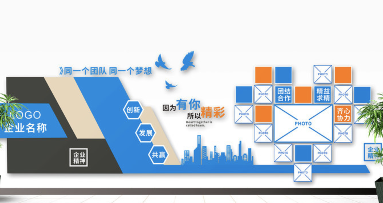 企業(yè)文化墻立體照片墻公司員工風采形象墻(圖2) 企業(yè)文化墻立體照片墻公司員工風采形象墻